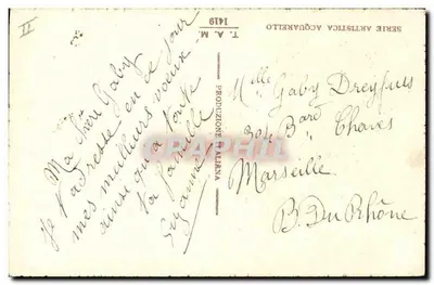 Pansées coloridas — Boa Ano — T.A.M. Acquarello, série 1419 — Verso