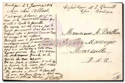 Cherbourg — Molo i zatoka — pamiątka z Boulogne — Rewers