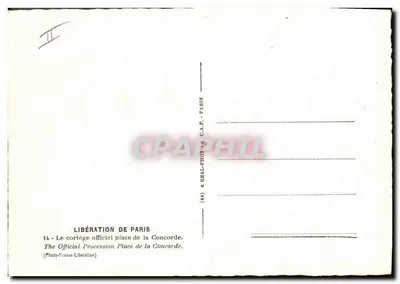 Libération de Paris — Cortège officiel place de la Concorde — REAL-PHOTO (44) — Verso