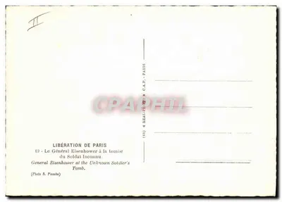 Geral Eisenhower na Tumba do Soldado Desconhecido — Paris — C.A.P. Paris n°49 — Verso