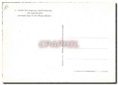 미국 국기 열병식 파리 챔피에리즈 — Éditions O. P. — 번호 41 — 뒷면