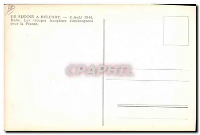 Partida de Siena — Itália — 8 de Agosto de 1944 — As tropas francesas embarcam para a França — Verso
