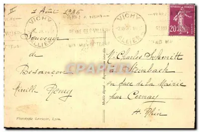 Besançon — A Relógio Astronômico — Edit. B.G. — Verso