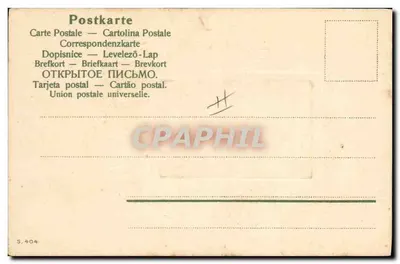 Uśmiechnięta dziewczyna — otoczona czerwonymi paprociami — seria S. 404 — Rewers