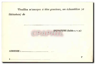 Carta postal publicitária — Monsieur Marcel Savé, farmacêutico — Laboratório dos Produtos Bayer, 52 rue Sedaine, Paris (XIe) — Verso