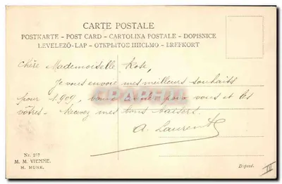 Frau und Hund — Neujahr — M. M. Vienne, n° 257 — Rückseite