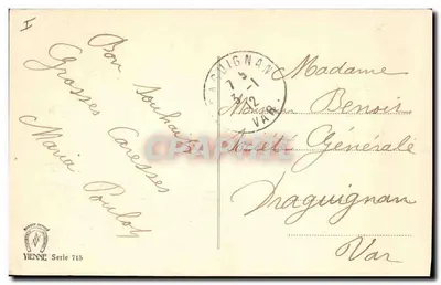 Paisagem invernal — cartão de boas-vindas — Viena, série 715 — Verso