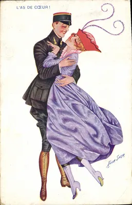 Soldado e mulher dançando — L'AS DE CŒUR! — X. Sager, Série n° 40, n° 210
