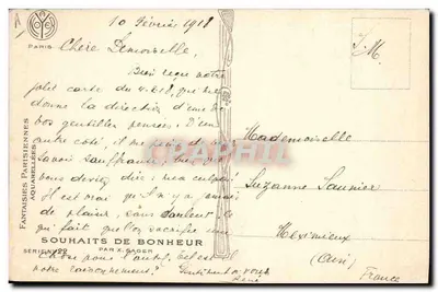Frau, die Eberesche anbietet — Fantaisies Parisiennes, Serie 22 — X. Sager — Rückseite