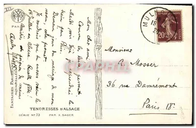 Blüten der Elsass — Pariser Fantasien — Serie Nr. 73 von X. Sager — Rückseite