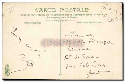 Bilhete postal antigo Farol St Louis Esta — Verso