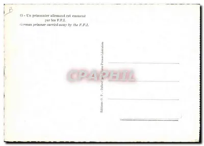 Prisioneiro alemão conduzido pelos F.F.I. — Edições O.P. — n°45 — Verso
