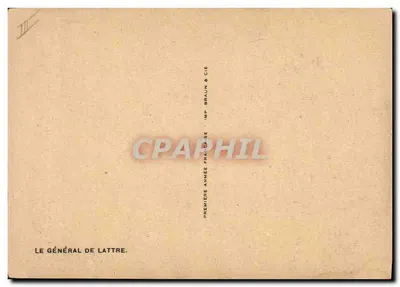 General de Lattre — retrato en uniforme con cigarrillo — — Reverso