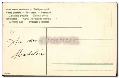 Karta pocztowa dekoracyjna — ptaki i kwiaty — tekst 'Idź tam, gdzie serce cię wysyła' — wydawca nie widoczny — Rewers