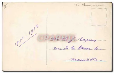 Butelka champagnesa — pocałowana para — wydawca VD nr 2643 — Rewers
