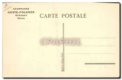 Champagne COSTE-FOLCHER Épernay — Um dos locais de desengorgamento — Verso