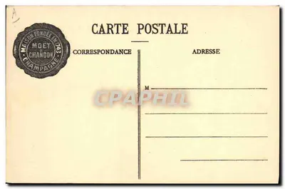 Moët et Chandon — O Pressurage - Vendangeoir Ste-Hélène — Fot. Em. Choque, Imp.-Edit., Epernay — Verso