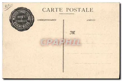 Recepção das Garrafas — Moët & Chandon — Editor: Epernay — Verso