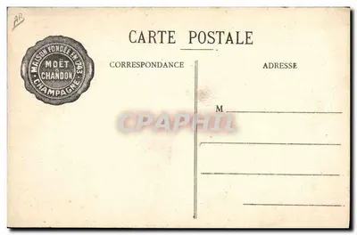 Moët & Chandon — Sala di Spedizione — Fot. Em. Cheque, Imp.-Edit., Epernay — Verso