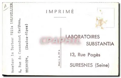Claude Galien — portret rytowniczy — Wydane przez Laboratoires Substantia — Rewers