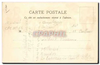 Karikatuur van de beheerders van de mineralenwateren van Mont Pilat — Administratie van de mineralenwateren van Mont Pilat, in Pélussin (Loire) — Achterkant