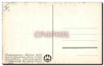 Clacquesin — Najzdrowszy apéritif — Półkowiec na wystawie w Paryżu 1937 — Rewers