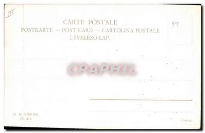 Cena de caça — dois cavaleiros e uma mulher — editor M. M. Vienne, n° 218 — Verso