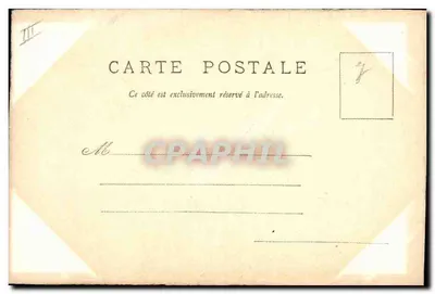 Casal em traje de inverno — ilustração — Carta postal n° III — Verso