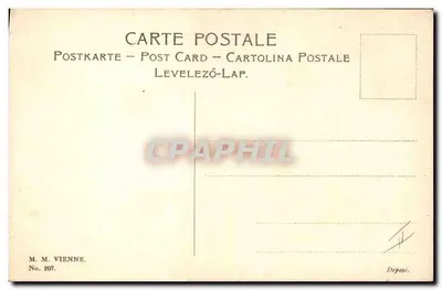 Niños y perro cerca de una molina de viento — M. M. Vienne, No. 207 — Reverso