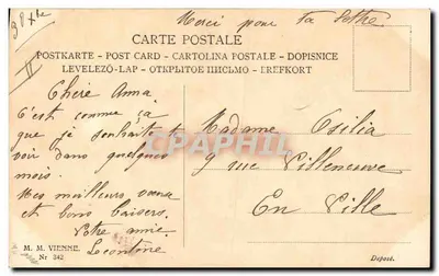 Mulher segurando uma criança com ramo de hortelã — Ano Feliz — Huber — n° 342 — Verso