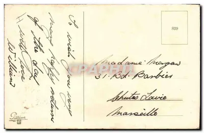 Carpinteiro e rosas — Aniversário — editor Pillius, n° 839 — Verso