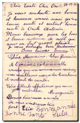 Buquê de hortênsias e rosas — Boa Ano — Carta postal de Natal — Verso