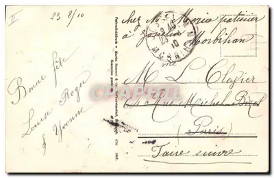 Rosas — cartão de felicitações — Martin Rommel & Co, Bordeaux — Verso