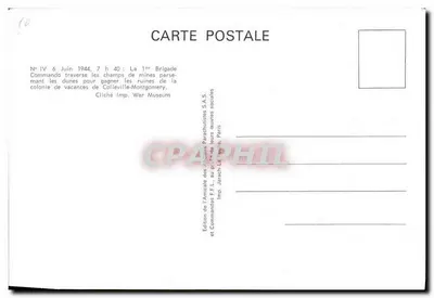 Commando dat door mijnenvelden loopt — Colleville-Montgomery — Uitgave van de Amicale des Anciens Parachutistes et Commandos F.L. — Achterkant