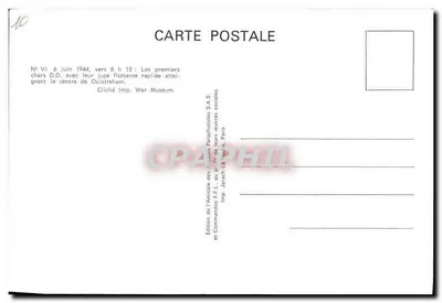 Primeiros carros D.D. com sua saia flutuante dobrada alcançam o centro de Ouistreham — Edição da Anexação dos Antigos Paraquedistas S.A.S. e Comandos F.F.L. — N° VI — Verso