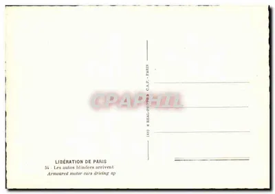 Giải phóng Paris — 54 - Những xe tăng đến — REAL-PHOTO & C.A.P. - PARIS — Mặt sau