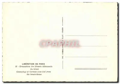 Điện Thống nhất — Việc sơ tán các thương binh Đức — C.A.P. - Paris — Mặt sau