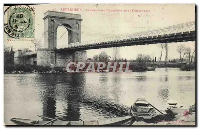 Andrézieux — Le Pont avant l'Inondation du 17 Octobre 1907 — Éditeur : Société Anonyme des Cartes Postales