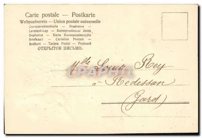 Ptak i kwiaty — Szczerze życzenia — Wydawca nieznany, numer serii nie widoczny — Rewers