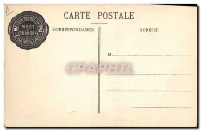 Moët et Chandon — Preparação da Futaillle para as Vendanges — Editor: E. Choque, Imp. Epernay — Verso