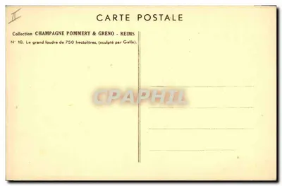 Grande foudre de 750 hectolitros — escultura de Galle — Coleção Champagne Pommery & Greno - Reims — Verso