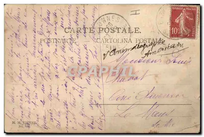 Femme et chien — illustration — Carte postale n° 184 de M. M. VITINE — Verso