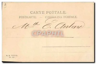 Dois crianças com um cordeiro — Páscoa — M. M. Vienne, n° 138 — Verso