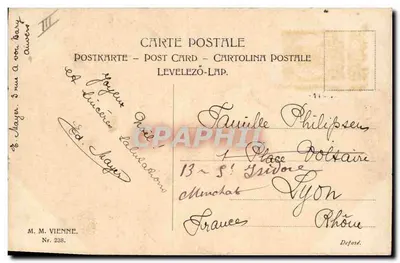 Niño con gatito y cesto — Feliz Navidad — M. M. Vienne, Nr. 238 — Reverso