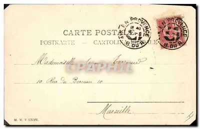 Jovem mulher com rosas — Carte postale ornée — Editor Ferniermut, n° 4 — Verso