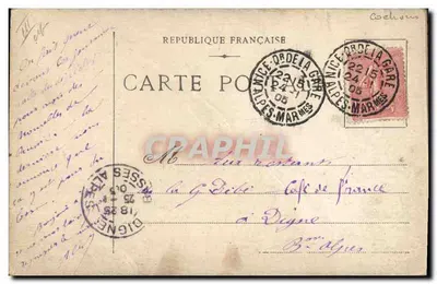 Bilhete postal antigo Fantasia — Ilustrador Xavier Sager — Mulher Porco — Verso