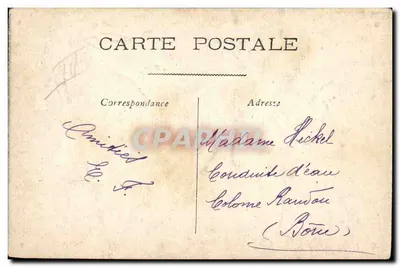 Carte postale humorística — caricatura de Xavier Sackey — editor não visível — Verso