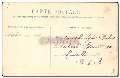 Bilhete postal antigo Fantaisie Fleurs — Verso