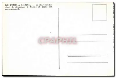 Desembarque em Nápoles — Carro francês após desembarque — Verso