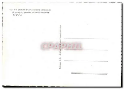 Những tù binh Đức — được hộ tống bởi các thành viên F.F.I. — Éditions O.P. - Phát hành bởi Photo-Press-Libération — Mặt sau